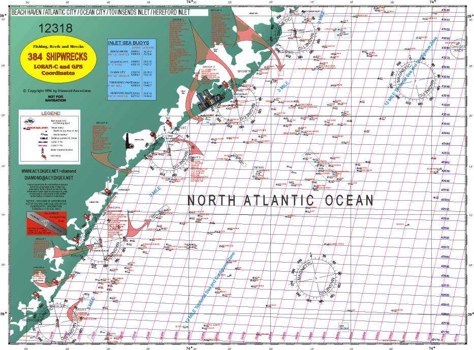 Fishing charts - Ventnor, NJ